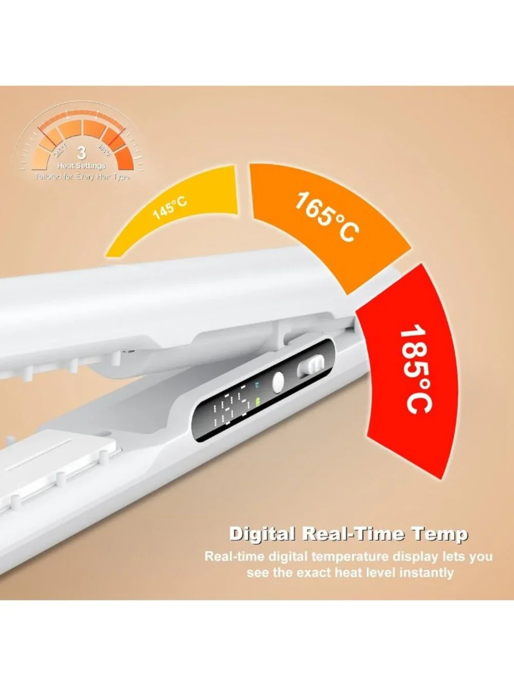 Portable Mini Hair Straightener - Cordless & Corded Dual Use, 1.25